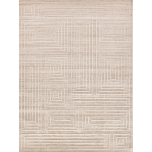 Lotus Hand-Tufted Wool/Bamboo Silk Beige/Brown 12'x15' Area Rug