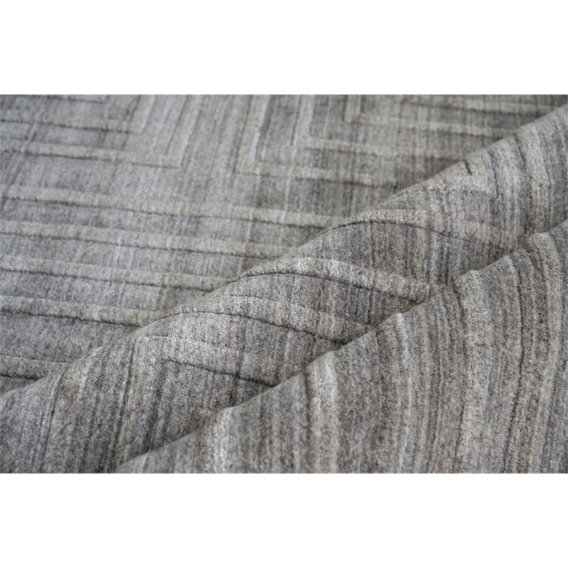 Lotus Hand-Tufted Wool/Bamboo Silk Gray/Silver 8'x10' Area Rug