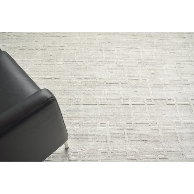 Lotus Hand-Tufted Wool/Bamboo Silk Ivory 10'x14' Area Rug