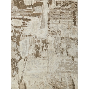 Luxury Laureno Hand-Knotted Bamboo Silk Ivory/Beige 6'x9' Area Rug