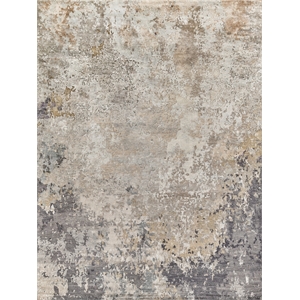 Laureno Hand-Knotted Bamboo Silk Gray 8'x10' Area Rug