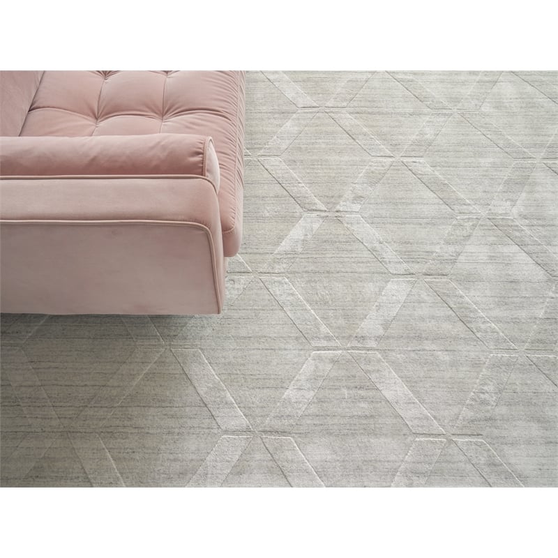 Lotus Hand-Tufted Wool/Bamboo Silk Ivory 14'x18' Area Rug