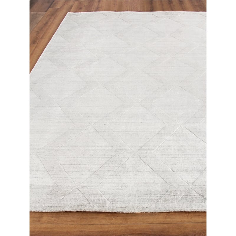 Lotus Hand-Tufted Wool/Bamboo Silk Ivory 8'x10' Area Rug
