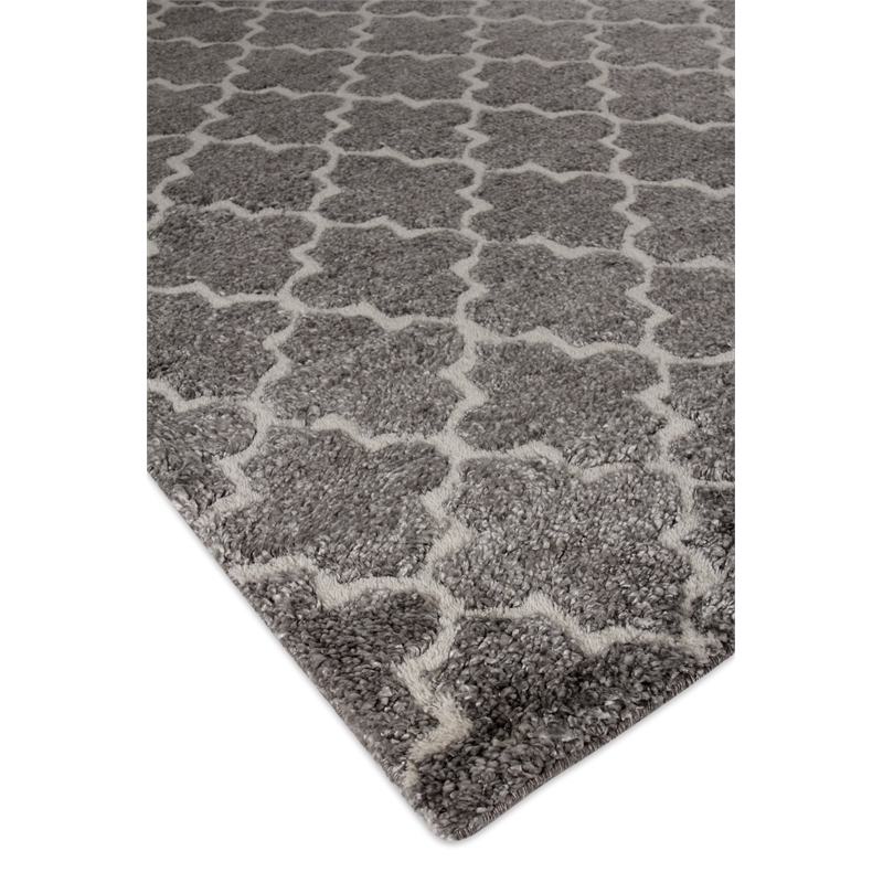 Lux Look Hand-Knotted Bamboo Silk Gray 10'x14' Area Rug