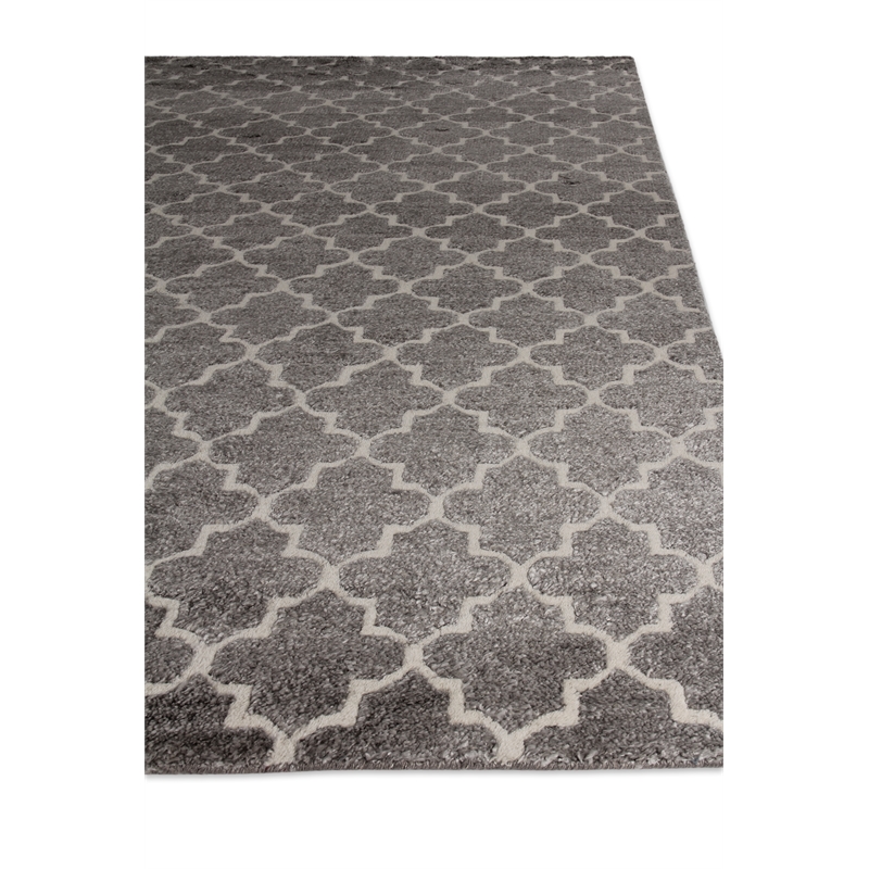 Lux Look Hand-Knotted Bamboo Silk Gray 10'x14' Area Rug
