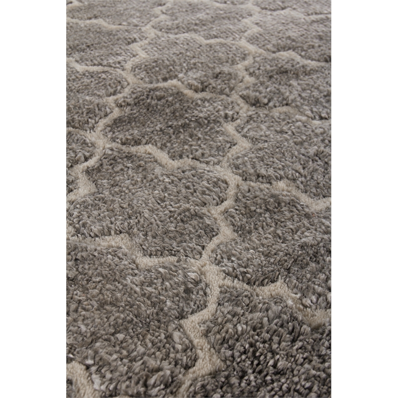 Lux Look Hand-Knotted Bamboo Silk Gray 10'x14' Area Rug