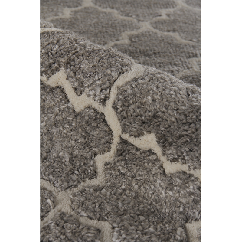 Lux Look Hand-Knotted Bamboo Silk Gray 10'x14' Area Rug