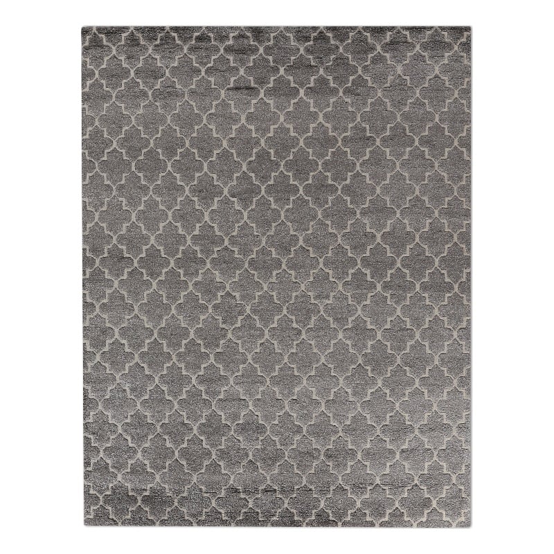 Lux Look Hand-Knotted Bamboo Silk Gray 10'x14' Area Rug