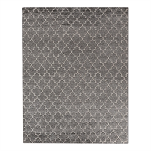 Lux Look Hand-Knotted Bamboo Silk Gray 9'x12' Area Rug