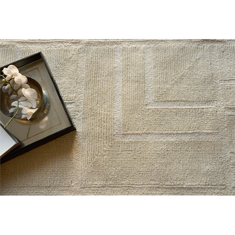 Maddox Hand-Tufted New Zealand Wool Ivory 4'x6' Area Rug