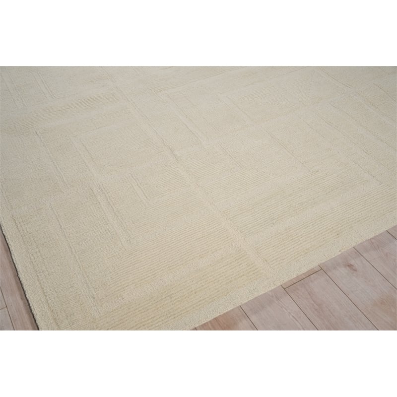 Maddox Hand-Tufted New Zealand Wool Ivory 6'x9' Area Rug