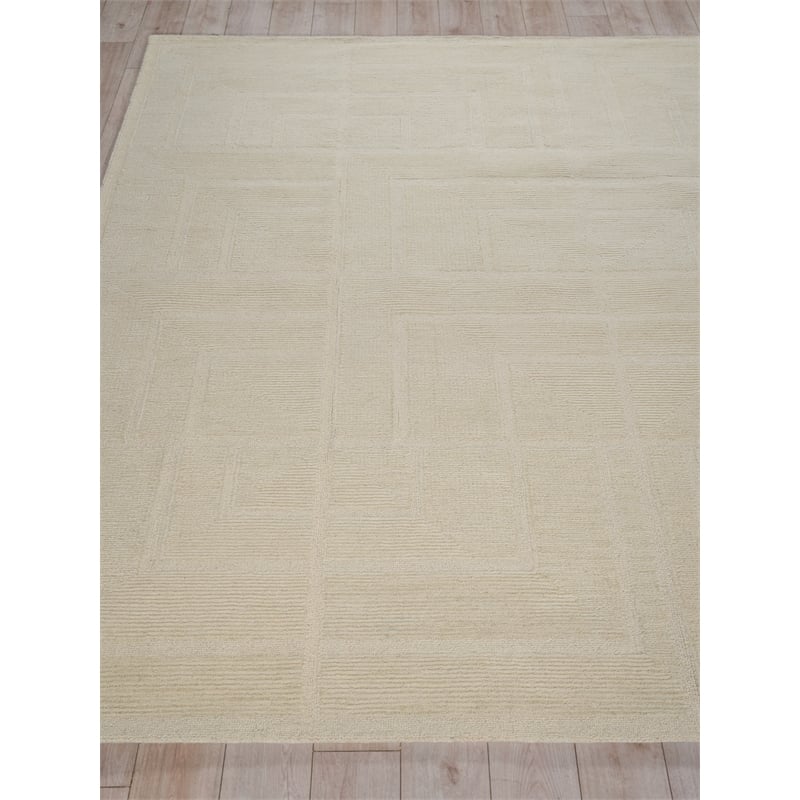 Maddox Hand-Tufted New Zealand Wool Ivory 6'x9' Area Rug
