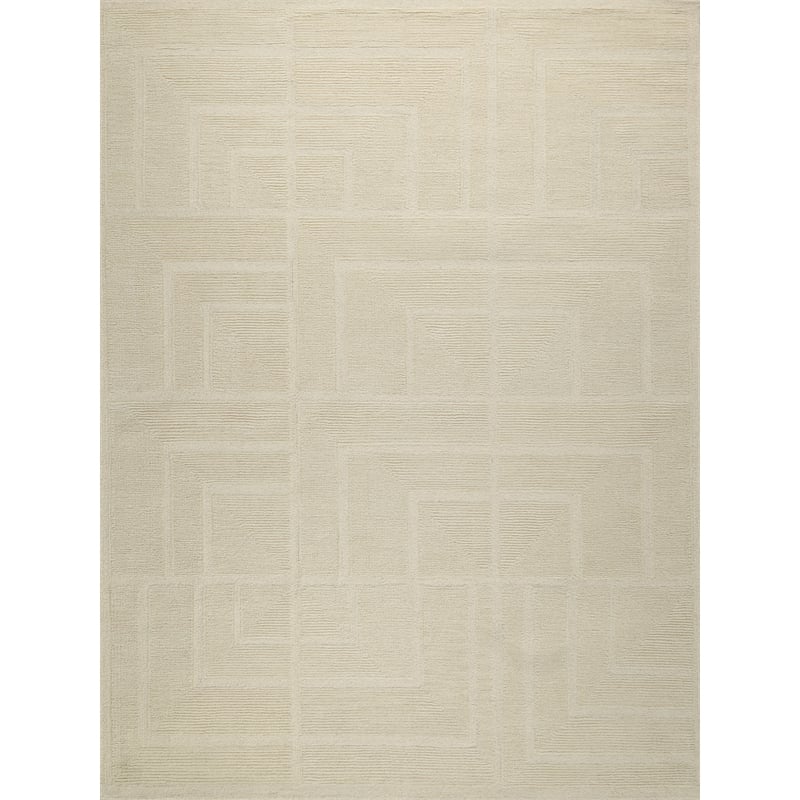 Maddox Hand-Tufted New Zealand Wool Ivory 6'x9' Area Rug