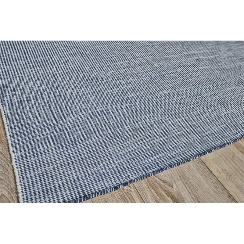 Lenzi Flatweave Pet Blue 10'x14' Area Rug