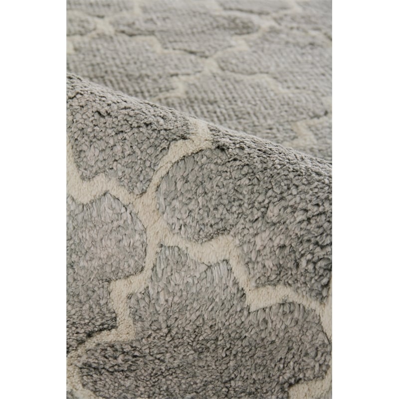 Lux Look Hand-Knotted Bamboo Silk Silver 12'x15' Area Rug