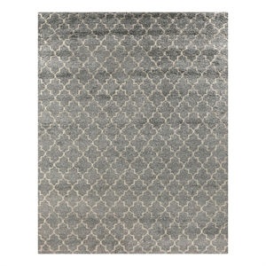Lux Look Hand-Knotted Bamboo Silk Silver 6'x9' Area Rug