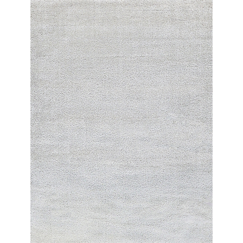 Luxe Shag Power Loom Polyester/Microfiber Light Beige 4'x6' Area Rug
