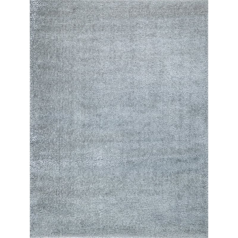 Luxe Shag Power Loom Polyester/Microfiber Silver 10'x14' Area Rug