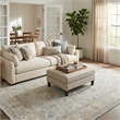 Marietta Oushak Hand-Tufted New Zealand Wool Light Blue/Ivory 9'x12' Area Rug