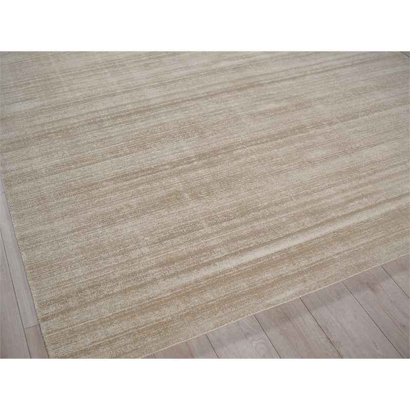 Martelli Modern Handloomed Silky Nylon Taupe 9'x12' Area Rug