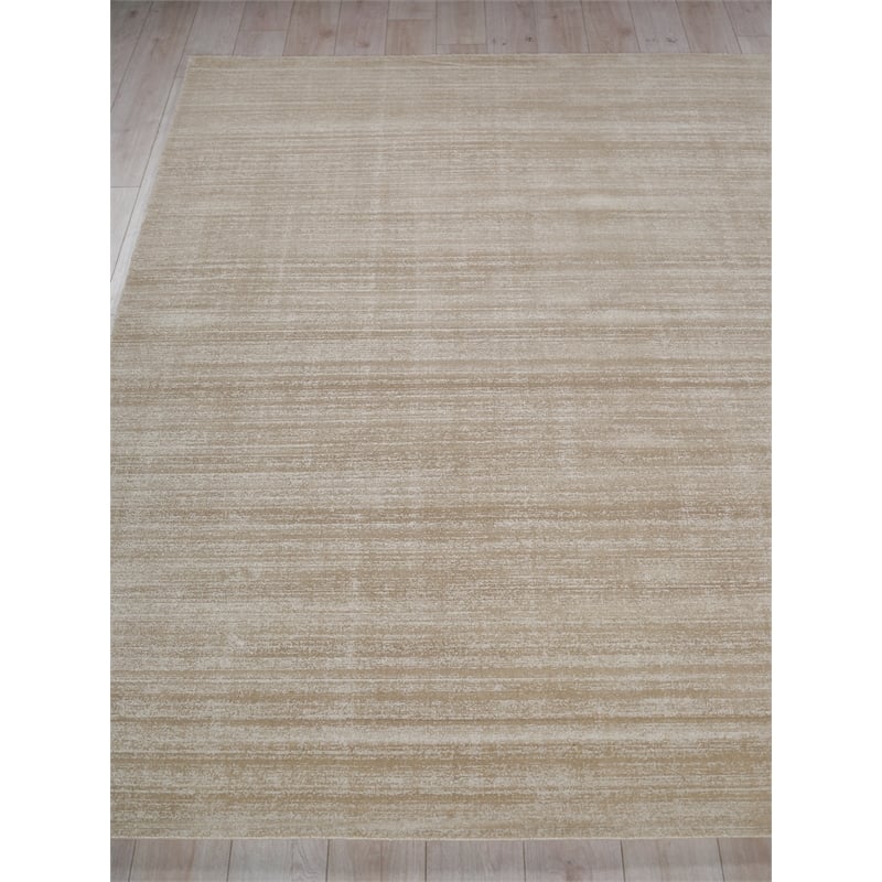Martelli Modern Handloomed Silky Nylon Taupe 9'x12' Area Rug