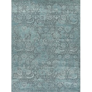 Meena Hand-Knotted Wool/Silk Blue/Light Blue 12'x15' Area Rug