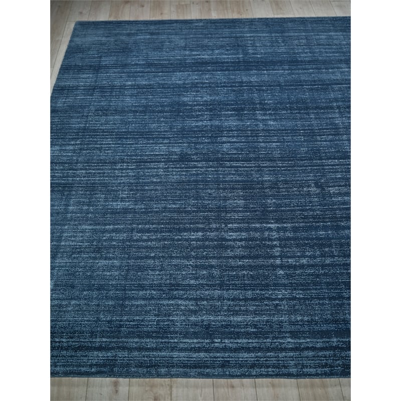 Martelli Modern Handloomed Silky Nylon Navy 2'x3' Area Rug