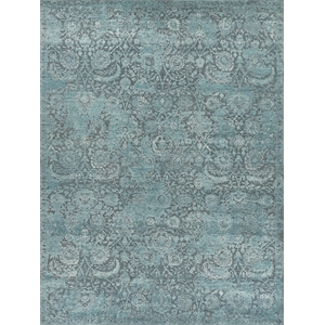 Meena Hand-Knotted Wool/Silk Blue/Light Blue 6'x9' Area Rug