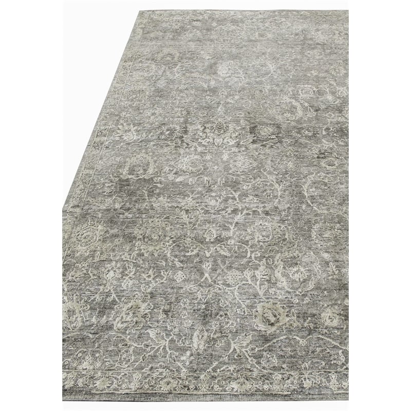 Meena Hand-Knotted Wool/Silk Beige/Brown 12'x15' Area Rug