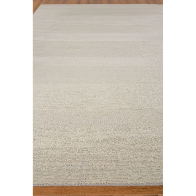 Merino Wool Hand-Knotted Merino Wool Light Silver 12'x15' Area Rug