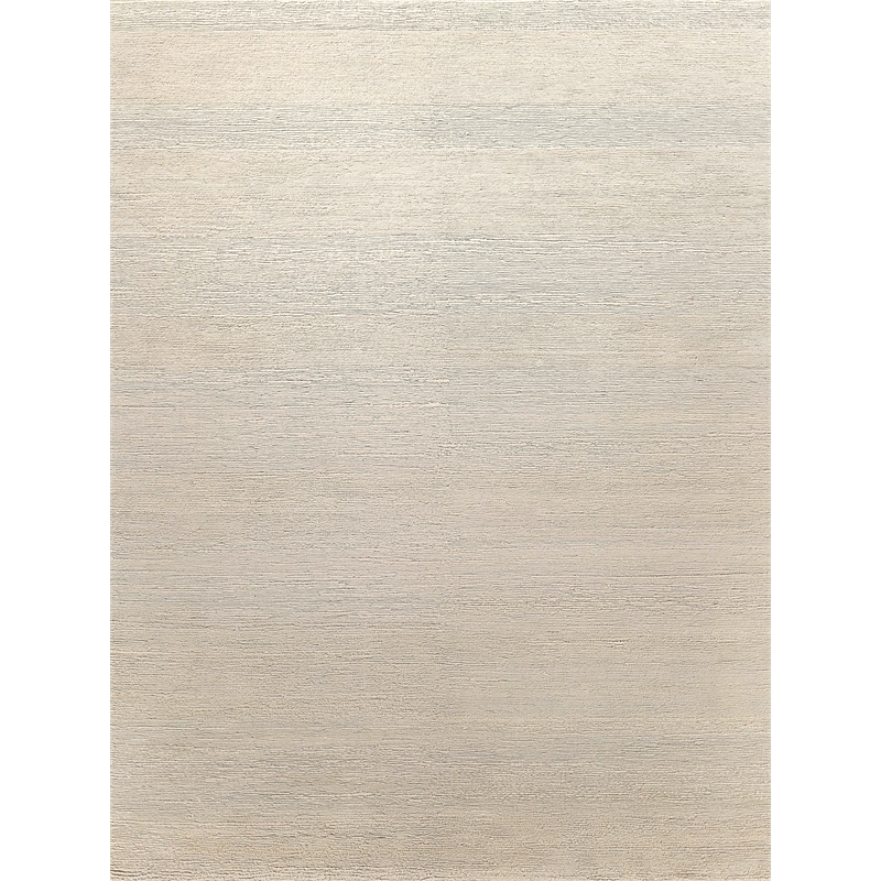 Merino Wool Hand-Knotted Merino Wool Light Silver 12'x15' Area Rug