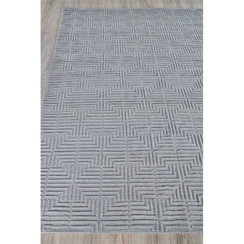Manzoni Handloomed New Zealand Wool Gray 6'x9' Area Rug
