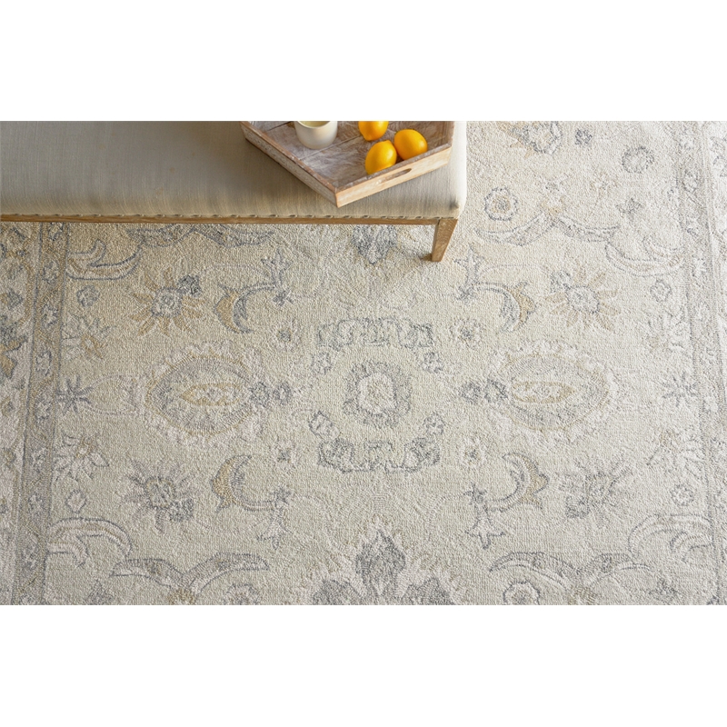 Marietta Oushak Hand-Tufted New Zealand Wool Ivory 10'x14' Area Rug