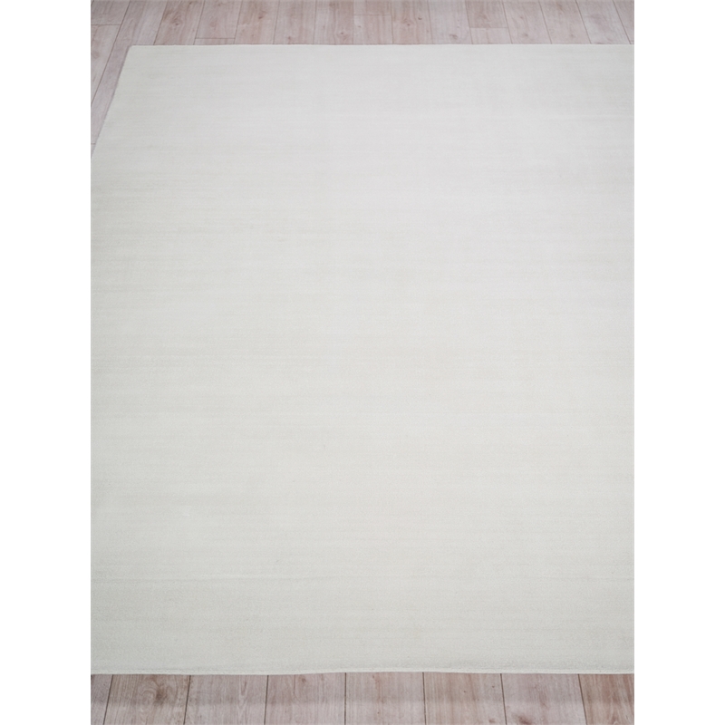 Martelli Modern Handloomed Silky Nylon White 2'x3' Area Rug
