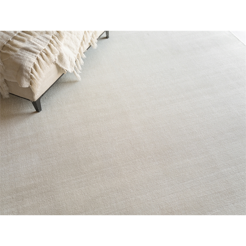 Martelli Modern Handloomed Silky Nylon White 2'x3' Area Rug
