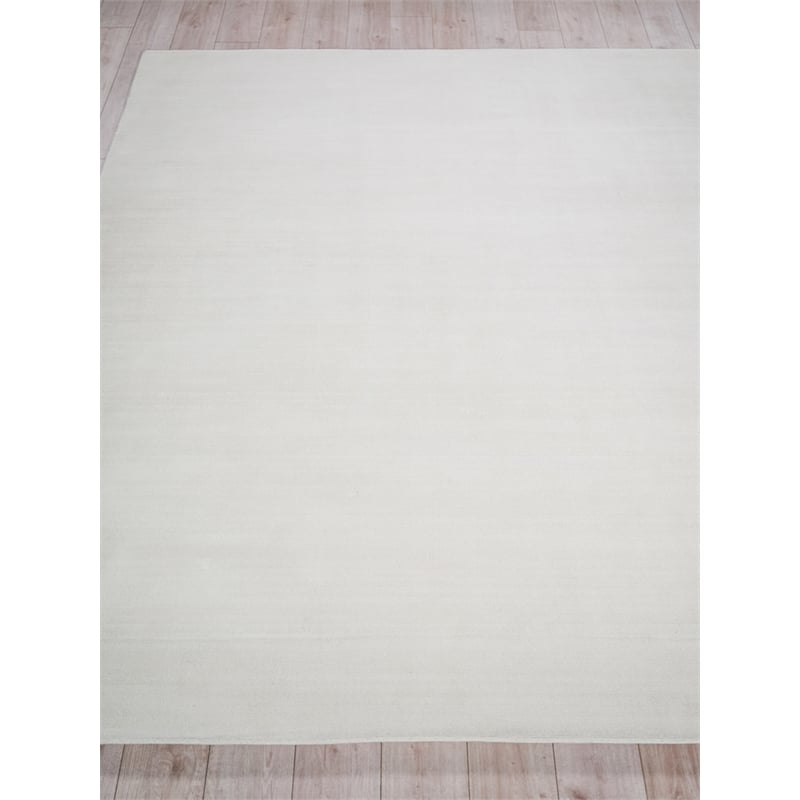 Martelli Modern Handloomed Silky Nylon White 6'x9' Area Rug