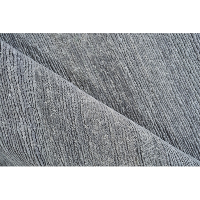 Merino Wool Hand-Knotted Merino Wool Dark Gray 2'x3' Area Rug