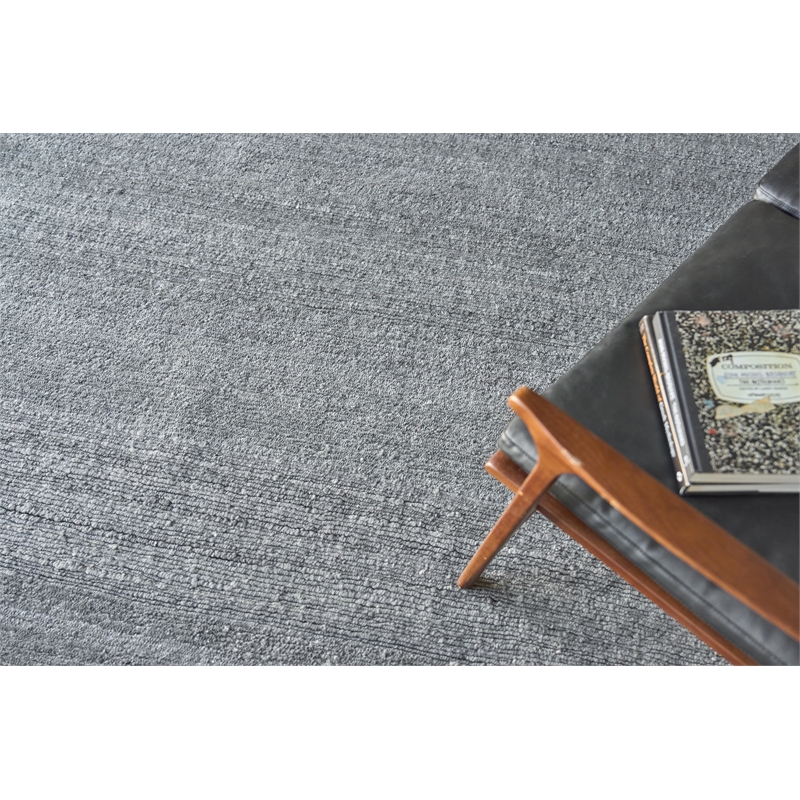 Merino Wool Hand-Knotted Merino Wool Dark Gray 8'x10' Area Rug