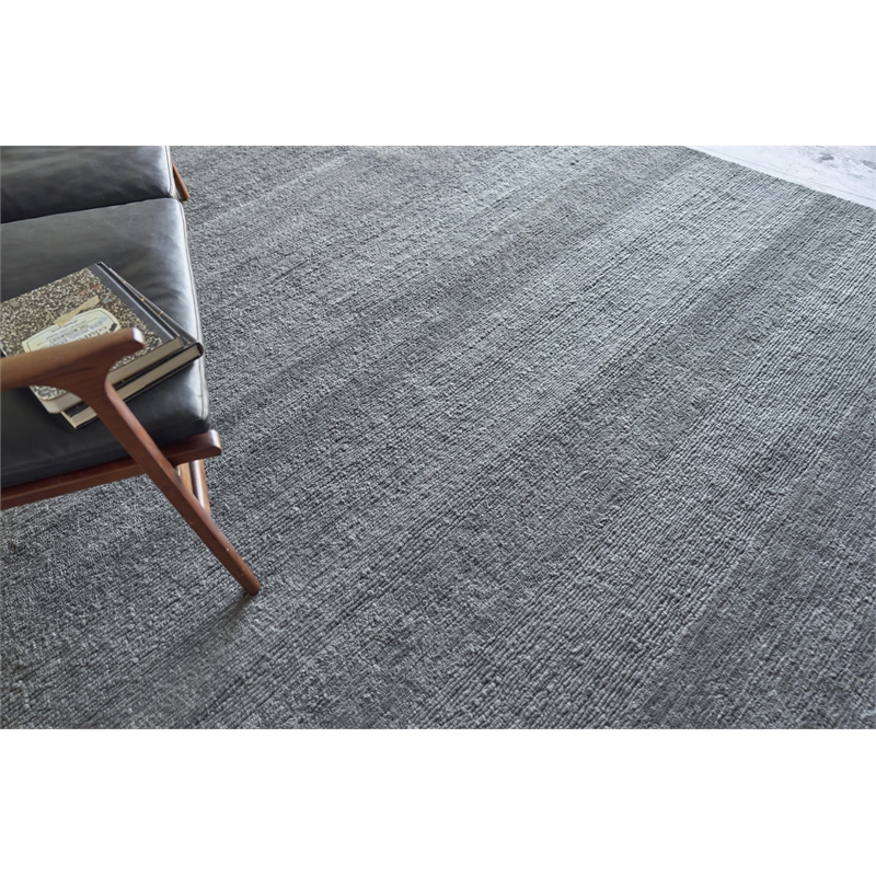 Merino Wool Hand-Knotted Merino Wool Dark Gray 8'x10' Area Rug