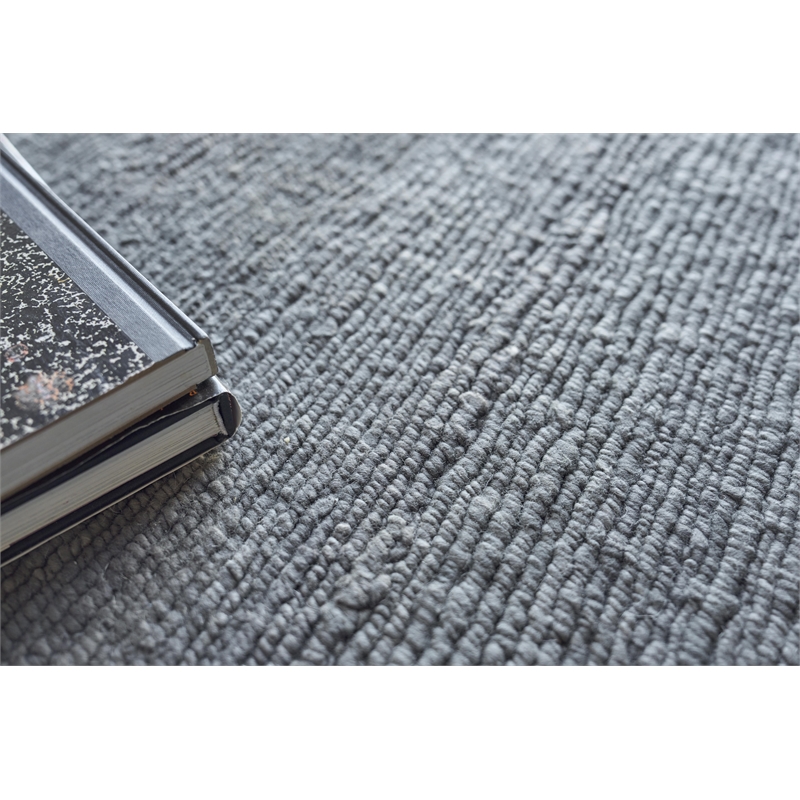 Merino Wool Hand-Knotted Merino Wool Dark Gray 8'x10' Area Rug