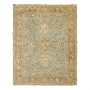 Mamluk Hand-Knotted New Zealand Wool Light Blue 8'x10' Area Rug