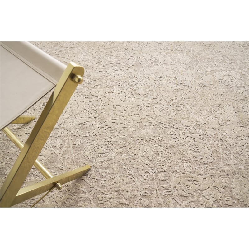 Meena Hand-Knotted Wool/Silk Ivory/Beige 14'x18' Area Rug