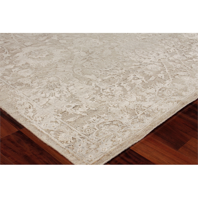 Meena Hand-Knotted Wool/Silk Ivory/Beige 6'x9' Area Rug