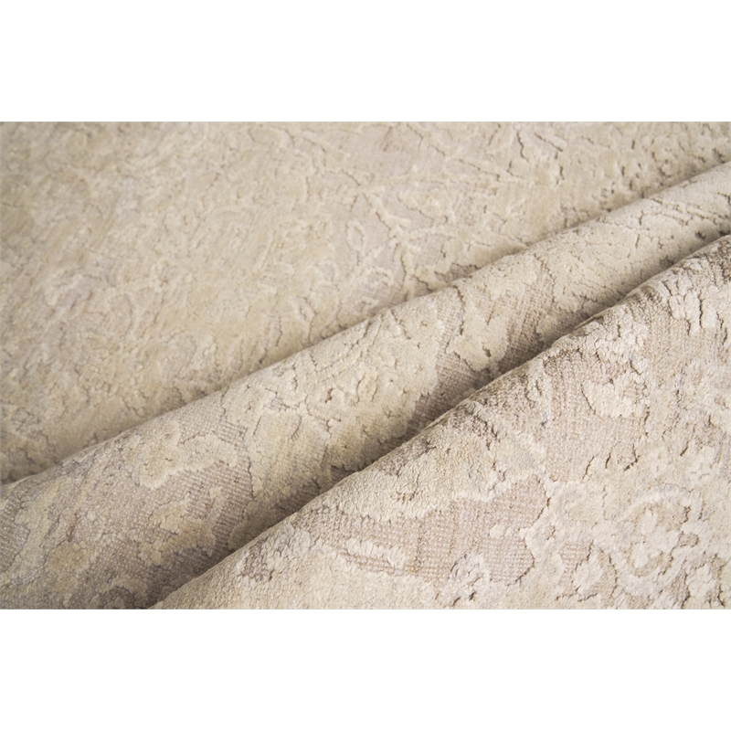 Meena Hand-Knotted Wool/Silk Ivory/Beige 6'x9' Area Rug
