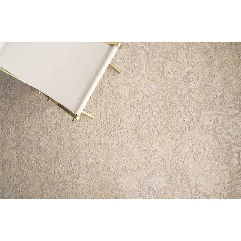 Meena Hand-Knotted Wool/Silk Ivory/Beige 8'x10' Area Rug