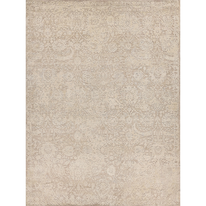 Meena Hand-Knotted Wool/Silk Ivory/Beige 8'x10' Area Rug