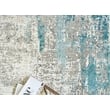 Mercuri Power Loom Acrylic/Viscose Silver/Blue 7'x10' Area Rug