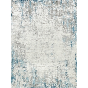Mercuri Power Loom Acrylic/Viscose Silver/Blue 7'x10' Area Rug