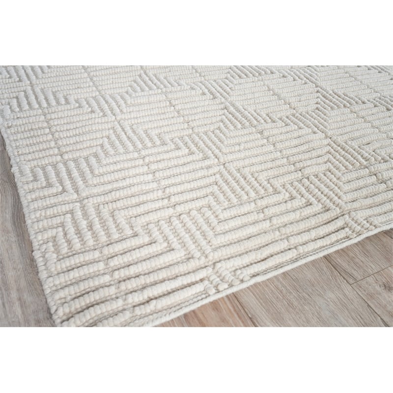 Manzoni Handloomed New Zealand Wool Ivory 10'x14' Area Rug