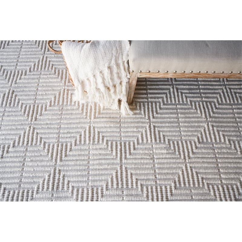 Manzoni Handloomed New Zealand Wool Ivory 10'x14' Area Rug